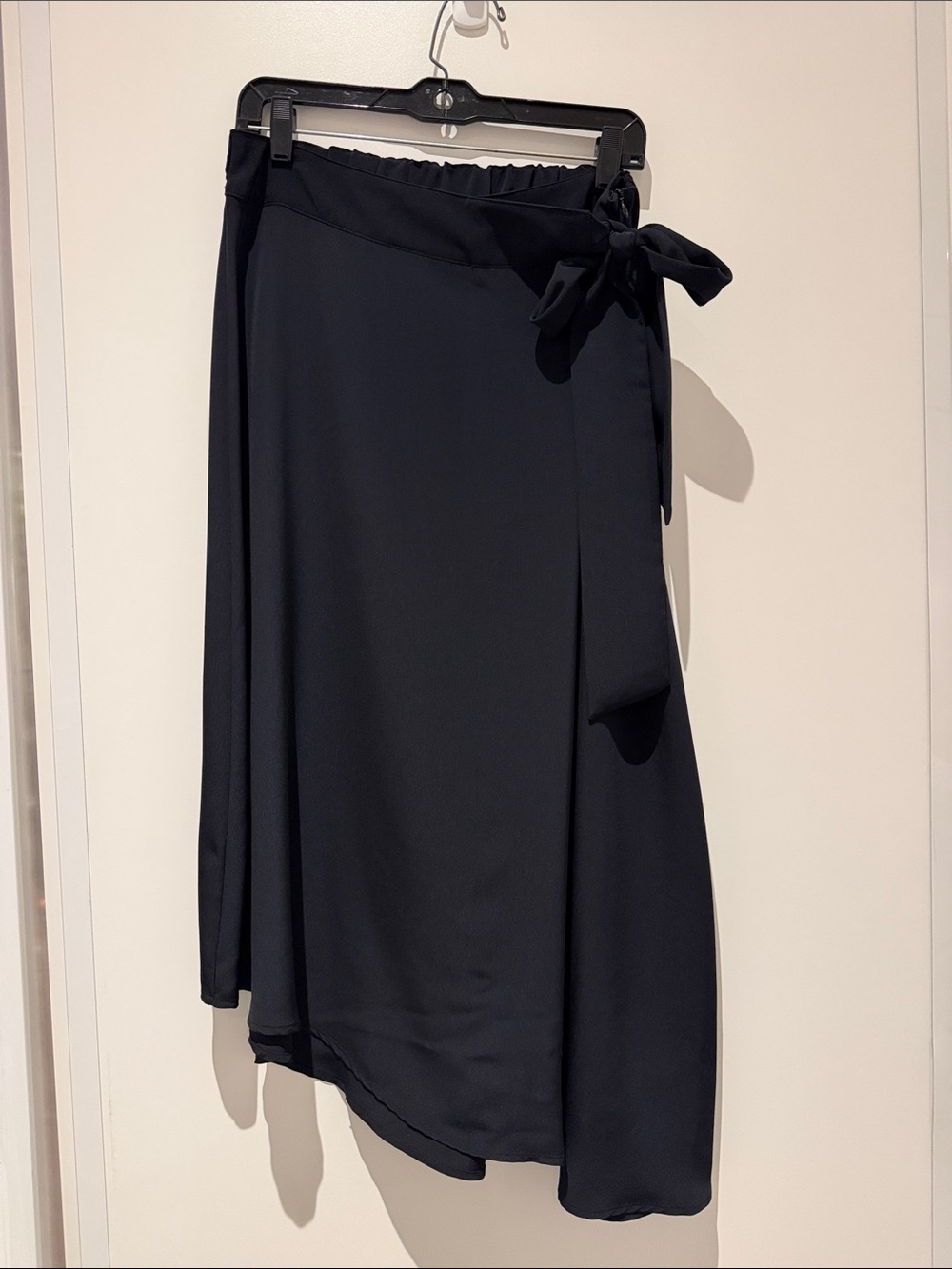 Prologue Black Asymmetrical Wrap Skirt with Side Tie